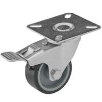 RADER Intézményi, nyommentes forgó-fékes görgő , szürke, 125 mm