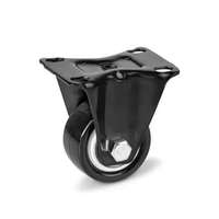 RADER Fekete Acélfelnis görgő, talplemezes, fix, PVC futófelülettel, 40 mm
