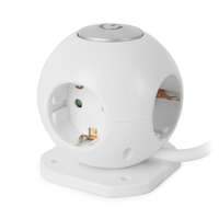 Entac Entac Gömb Elosztó 3 Foglalattal, 2x2.1A USB-vel Kapcsolóval 1.5m 3G1.5 (ESC1.5G3-USB-GLOBE)