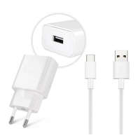 Huawei HUAWEI hálózati töltő USB aljzat (5V / 2000mA, 10W, gyorstöltés támogatás + LX1121 Type-C kábel) FEHÉR (AP81 / HW-050200E02_LX1121)