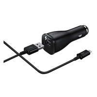Samsung SAMSUNG autós töltő USB aljzat (5V/2000mA, gyorstöltés támogatás + ECB-DU4EBE microUSB kábel) FEKETE (EP-LN915UBEG)