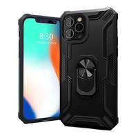 BLAUTEL 4-OK defender műanyag telefonvédő (közepesen ütésálló, szilikon belső, telefontartó gyűrű, beépített fémlemez) FEKETE [Apple iPhone 13 ...