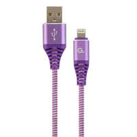 Gembird Gembird 8-pin - USB-A adat- és töltőkábel 2m lila-fehér (CC-USB2B-AMLM-2M-PW)