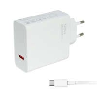 Xiaomi Xiaomi hálózati töltő USB-A aljzat (5V/3A, 120W, gyorstöltő + USB-C kábel) fehér "Gigapack csomagolás" (MDY-13-EE + TYPE-C)