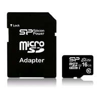 SILICON POWER 16GB microSDHC Silicon Power Elite U1 + SD adapter (SP016GBSTHBU1V10-SP)