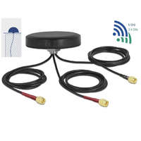 Delock Delock LTE MIMO két sávos, kültéri, fekete WLAN 802.11 ac/ax/a/h/b/g/n antenna 3 db. SMA apa RG-174, (12676)