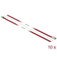 Delock Delock Rozsdamentes Acél Kábelkötegek Hossza 300 x Szélesség 4,6 mm piros 10 db. (18778)