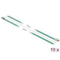Delock Delock Rozsdamentes Acél Kábelkötegek Hossza 300 x Szélesség 4,6 mm zöld 10 db. (18802)
