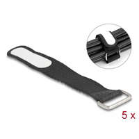 Delock Delock Tépőzáras kábelkötegelő horoggal és feliratozható felülettel Hx 127 mm és Sz 20 mm 5 db. fekete (19603)