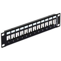 Delock Delock 10 Keystone Patch Panel 12 portos fém, fekete színű (43326)