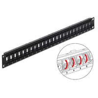 Delock Delock 19" Keystone Patch Panel 24 portos, forgatható fekete (43340)