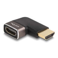 Delock Delock HDMI adapter apa - anya 90 balra hajlítva 8K 60 Hz szürke fém (60082)