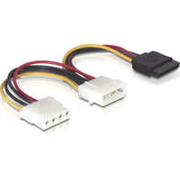 Delock Delock 15 tűs SATA HDD 2 db 4 tűs Molex (apa/anya) hálózati kábel, 16,5 cm (60103)