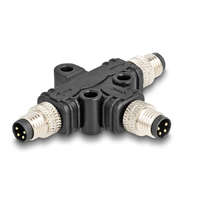 Delock Delock M8 T-megosztó A-kódolt 4 tűs 1 x apa - 2 db. apa párhuzamos kapcsolással (60574)