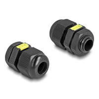 Delock Delock M12 kábel tömlőszelence ventillációval, IP68 por és vízhatlan fekete 2 db. (60614)