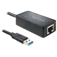 Delock Delock adapter USB 3.0 > Gigabit LAN 10/100/1000 Mb/s, telepítő CD-vel,fekete (62121)