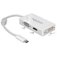 Delock Delock Adapter USB Type-C-dugós csatlakozó > VGA / HDMI / DVI-csatlakozóhüvely fehér (63924)