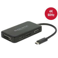 Delock Delock USB Type-C átalakító egy VGA, HDMI, DVI vagy DisplayPort kijelzohöz (63929)