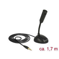 Delock Delock mikrofon okostelefonhoz / tablethez állvánnyal 3,5 mm-es 4 pólusú sztereó jack (65872)