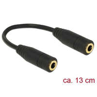 Delock Delock Adapter Audio sztereó jack 3,5 mm-es, 4 pólusú anya > anya 13 cm (65896)