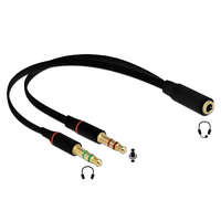 Delock Delock Headset adapter 1 x 3,5 mm-es 4-tűs anya sztereo jack - 2 x 3,5 mm-es, 3-tűs apa sztereo jack (65967)