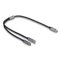 Delock Delock Fejhallgató adapter USB Type-C apa DAC 24 Bit / 96 kHz Hi-Res - 2 db. 3,5 mm-es, 3 tűs sztereo jack anya (66616)