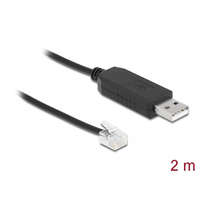 Delock Delock adapterkábel USB Type-A és soros RS-232 RJ12 közötti ESD-védelemmel APC 2 m (66736)