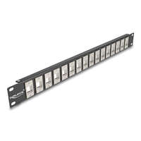 Delock Delock 19 16 portos fekete Keystone Patch Panel 1U (66758)