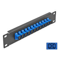 Delock Delock 10 üvegszálas patch panel 12 portos SC Simplex kék 1U fekete (66760)