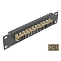 Delock Delock 10 üvegszálas patch panel 12 portos SC Simplex bézs 1U fekete (66762)