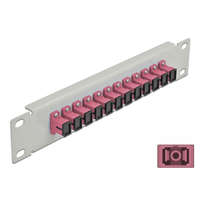 Delock Delock 10 üvegszálas patch panel 12 portos SC Simplex ibolya 1U szürke (66785)