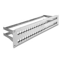 Delock Delock 19 Keystone patch panel 48 porttal és tehermentesítőkkel 2U szürke (66879)