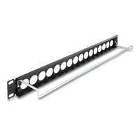 Delock Delock 19 D-típusú patch panel húzásmentesítéssel, 16 porttal 1U fekete (67058)