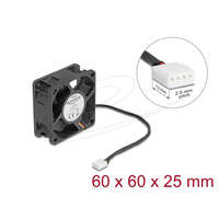 Delock Delock Axiális ventilátor 24 V DC, 60 x 60 x 25 mm fekete