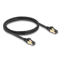 Delock Delock RJ45 hálózati kábel Cat.6A apa - apa S/FTP fekete 1 m - Cat.7 nyers kábellel, mely alkalmas bel- és kültéri használatra (80248)
