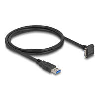 Delock Delock USB 5 Gbps kábel A-típusú USB apa egyenes Mikro-B-típusú USB apa 90 -ban lefelé fordított 18 mm-es csavar távolsággal 1 m, fekete