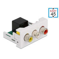 Delock Delock Easy 45 modul, 3 x RCA anya - RJ45 anya port 22,5 x 45 mm (81342)