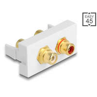 Delock Delock Easy 45 modul 2 x RCA anya port, piros / fehér gyűrű 22,5 x 45 mm (81396)