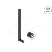 Delock Delock WiFi 7 antenna RP-SMA-dugó 2,0 - 4,4 dBi 17 cm mindenirányú, dönthető csatlakozással (fekete színű)