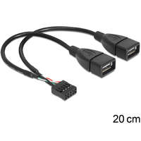 Delock Delock USB 2.0 A típus, 2 x anya - pin fejes kábel (83292)