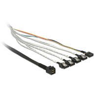 Delock Delock kábel mini SAS HD SFF-8643 > 4 x SATA 7 tűs + Sideband 0,5 m fém (83315)