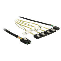 Delock Delock Kábel Mini SAS SFF-8087 > 4 x 7 tus SATA fordított + oldalsáv, 0,5 m (83318)