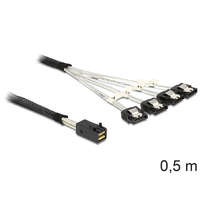 Delock Delock Mini SAS HD x 4 SFF 8643 apa > 4 x SATA 7 Pin anya kábel, 0,5 m (83392)