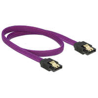 Delock Delock prémium SATA Kábel 6 Gb/s 50 cm egyenes/egyenes metál, Lila (83691)