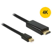 Delock Delock Kábel mini Displayport 1.1 dugó - High Speed HDMI A dugó 4K 3 m, aranyozott, fekete (83700)