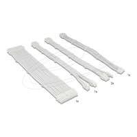 Delock Delock Tápkábel-hosszabbító készlet, 30 cm, 5 darabos, fehér, harisnyázott kivitelben, kábelfésűkkel (1 x 24 tűs ATX, 1 x 12 + 4 tűs 12VHPWR PCIe 5.0, 1 x 4 + 4 tűs EPS, 2 x 6 + 2 tűs PCIe)