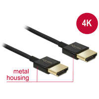 Delock Delock nagy sebességű HDMI kábel Ethernethez - HDMI-A apa > HDMI-A apa 3D 4K 2 m Slim Premium (84773)