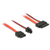 Delock Delock SATA-kábel, 6 Gb/s, 7 tus csatlakozóhüvely + 4 tus csatlakozódugó > 13 tus Slim SATA-csatlako (84848)