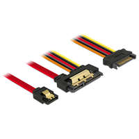 Delock Delock SATA-kábel, 6 Gb/s, 7 tus csatlakozóhüvely + 15 tus SATA-csatlakozódugó > 22 tus SATA-csatlak (85228)
