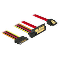 Delock Delock SATA-kábel, 6 Gb/s, 7 tus csatlakozóhüvely + 15 tus SATA-csatlakozódugó > 22 tus SATA-csatlak (85229)